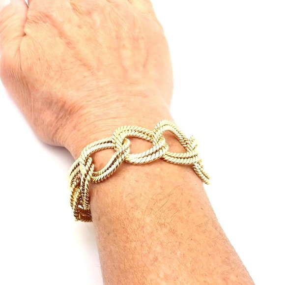 Rare! Authentic Verdura 18k Yellow Gold Rope Link Bracelet - Picture 6 of 10